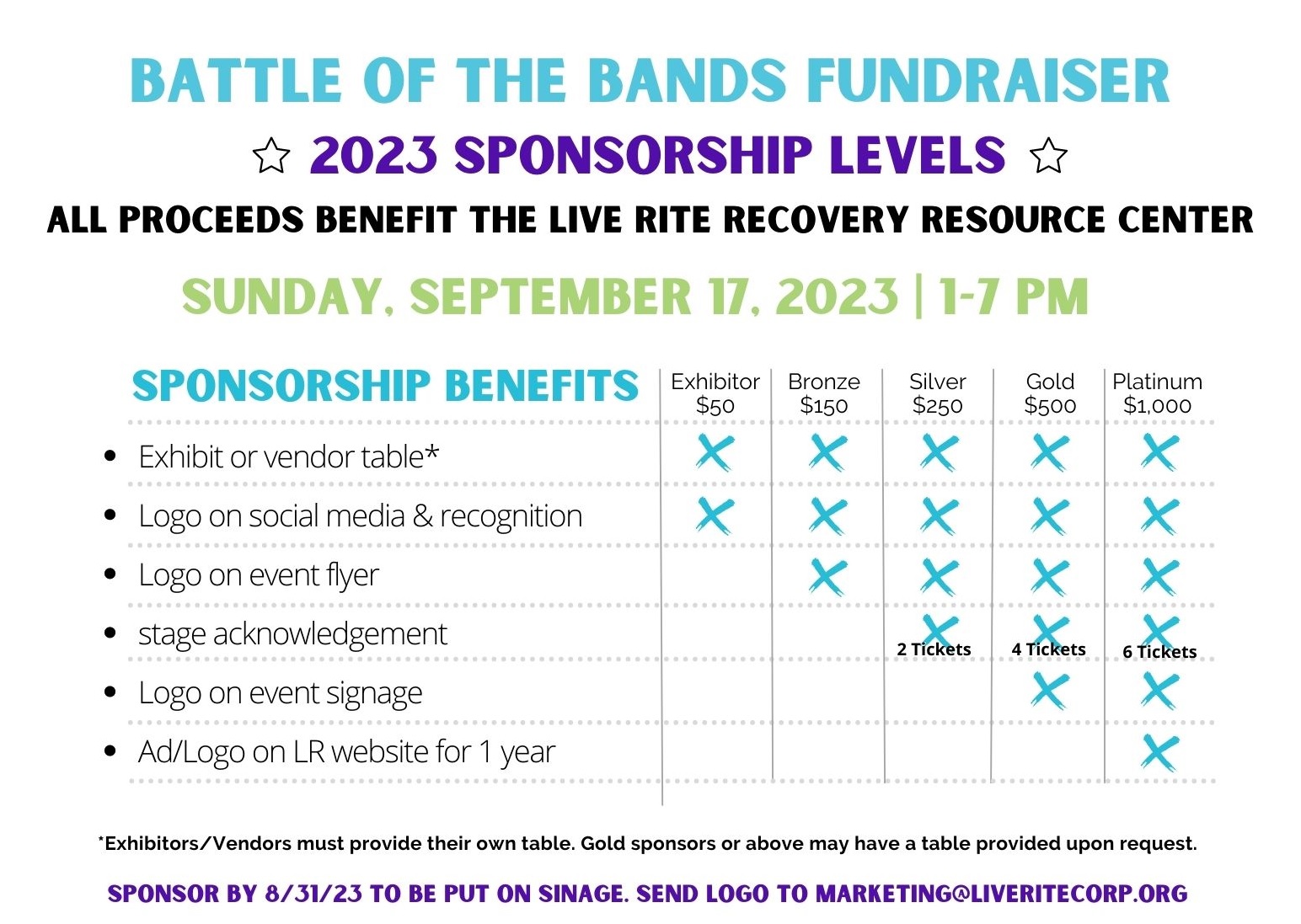 Battle of the Bands Sponsorship