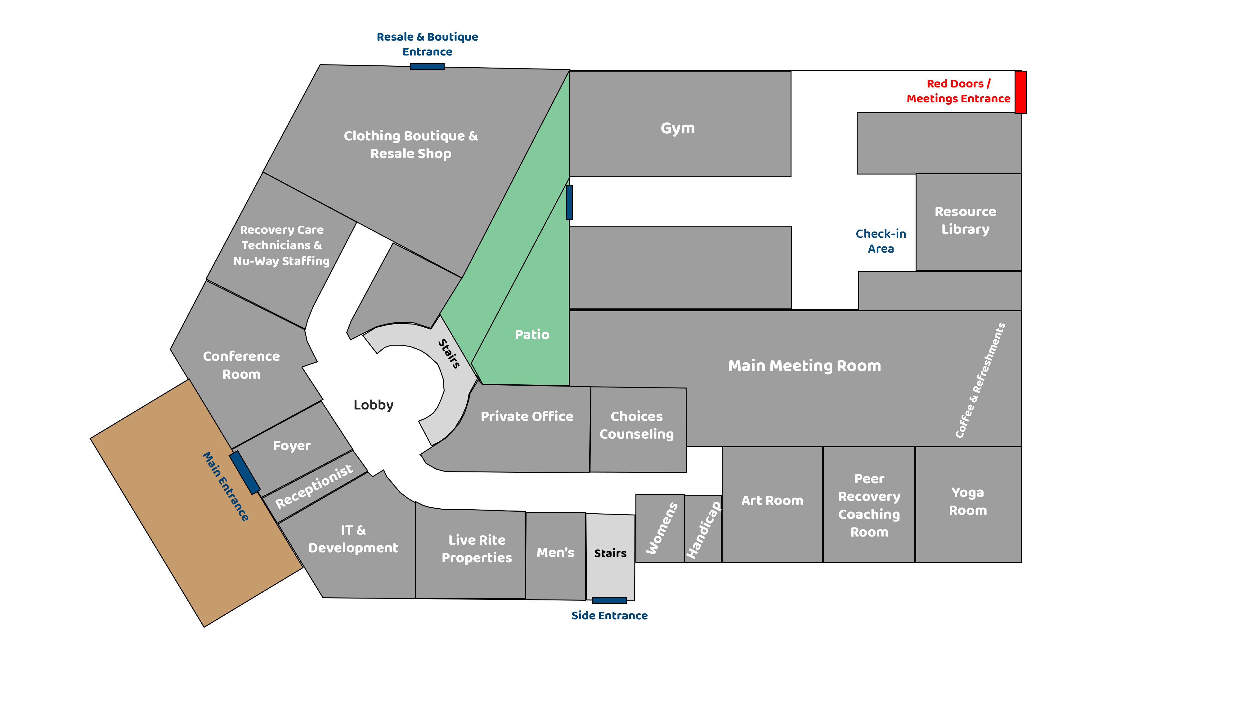 Floor plan of our Recovery Resource Center